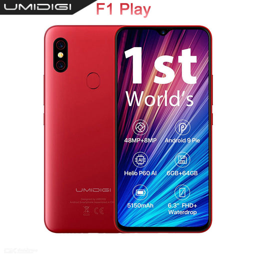 UMIDIGI F1 Play 48MP+8MP+16MP 5150mAh Mobile phone Android 9.0 6GB RAM 64GB ROM 6.3" FHD Global Version Smartphone Dual 4G