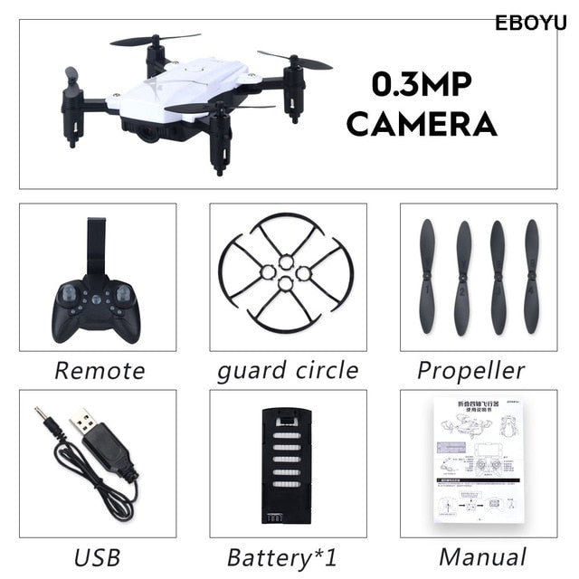 LF602 2.4G HZ Mini Fold RC Drone with 2.0MP / 0.3MP WiFi FPV camera Altitude Hold Headless Mode One Key Return RC Quadcopter