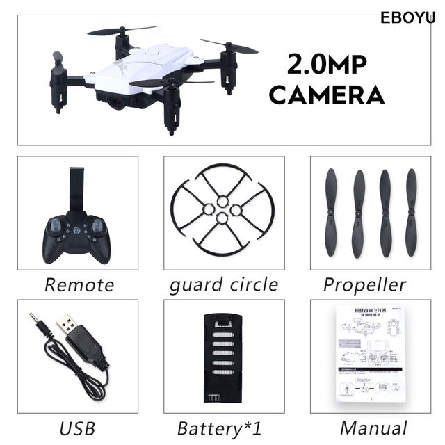 LF602 2.4G HZ Mini Fold RC Drone with 2.0MP / 0.3MP WiFi FPV camera Altitude Hold Headless Mode One Key Return RC Quadcopter