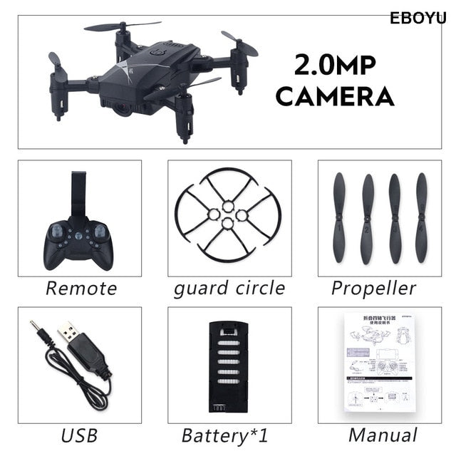 LF602 2.4G HZ Mini Fold RC Drone with 2.0MP / 0.3MP WiFi FPV camera Altitude Hold Headless Mode One Key Return RC Quadcopter