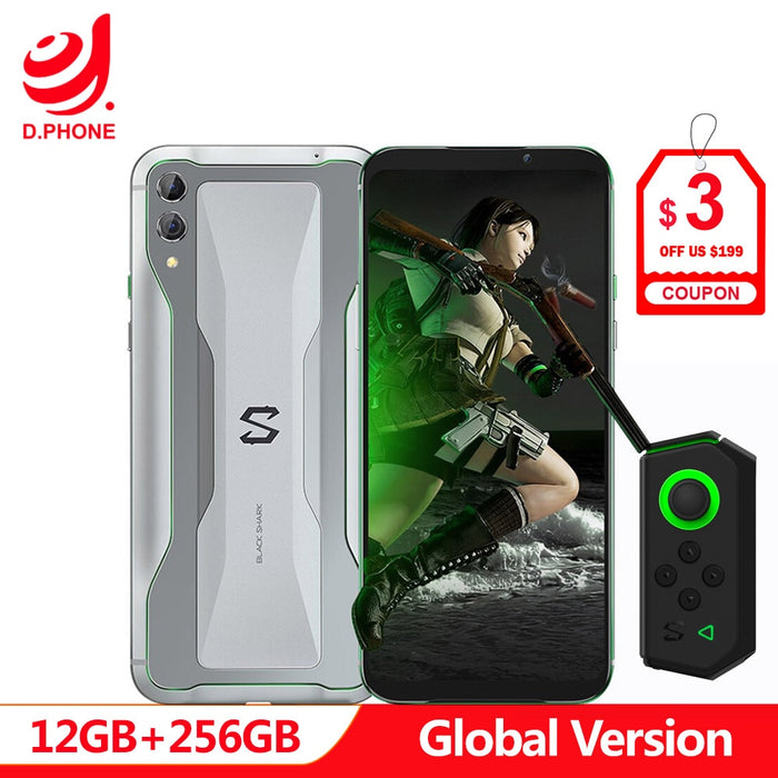 Original Global Version Xiaomi Black Shark 2 12GB 256GB Gaming Phone Snapdragon 855 Octa Core 6.39" AMOLED FHD+ Screen 48MP