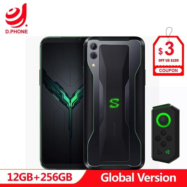 Original Global Version Xiaomi Black Shark 2 12GB 256GB Gaming Phone Snapdragon 855 Octa Core 6.39" AMOLED FHD+ Screen 48MP