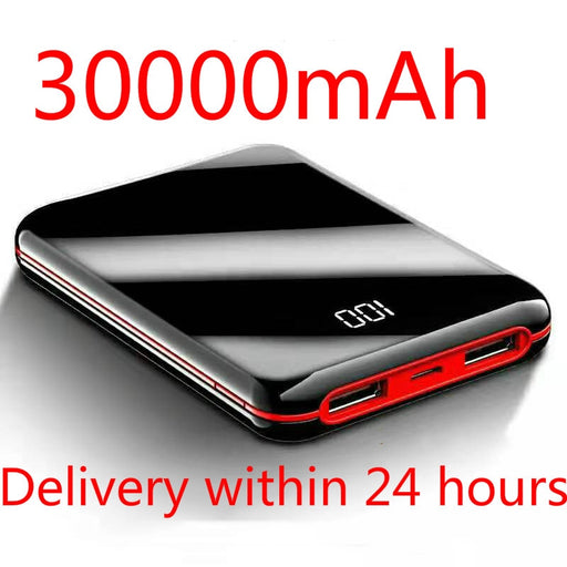 SOODOO 30000mah Power Bank External Battery PowerBank 2 USB LED Powerbank Portable Mobile Phone Charger for Xiaomi MI Iphone 8 X