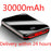 SOODOO 30000mah Power Bank External Battery PowerBank 2 USB LED Powerbank Portable Mobile Phone Charger for Xiaomi MI Iphone 8 X