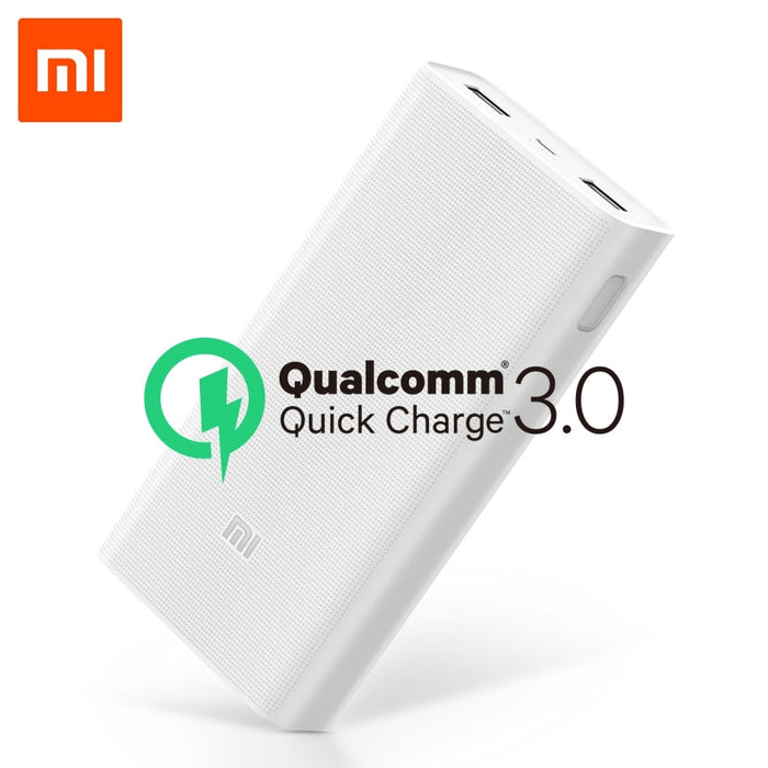Original 20000mAh Xiaomi Power Bank 2C 2-way Quick Charging QC3.0 Mi Powerbanks Dual USB Ports External Battery for Smart Device