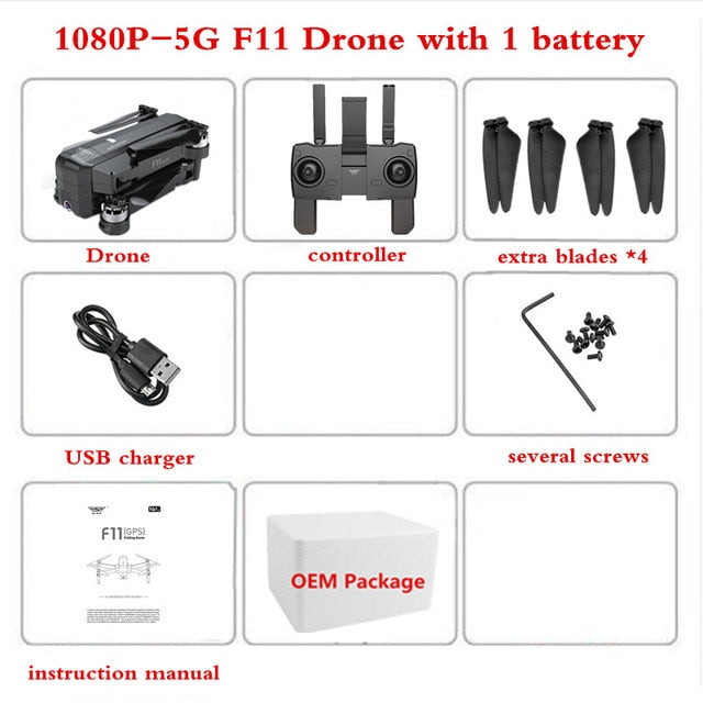 SJRC F11 RC GPS Brushless Drone with 1080P WIFI Camera Drone Quadrocopter with Camera Quadcopter 28min Flight Time Dron Vs CG033