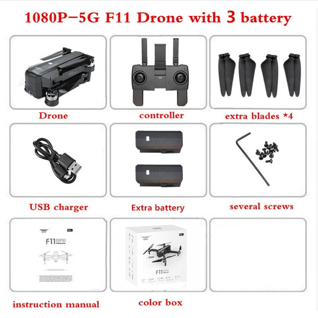 SJRC F11 RC GPS Brushless Drone with 1080P WIFI Camera Drone Quadrocopter with Camera Quadcopter 28min Flight Time Dron Vs CG033