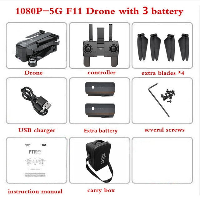 SJRC F11 RC GPS Brushless Drone with 1080P WIFI Camera Drone Quadrocopter with Camera Quadcopter 28min Flight Time Dron Vs CG033