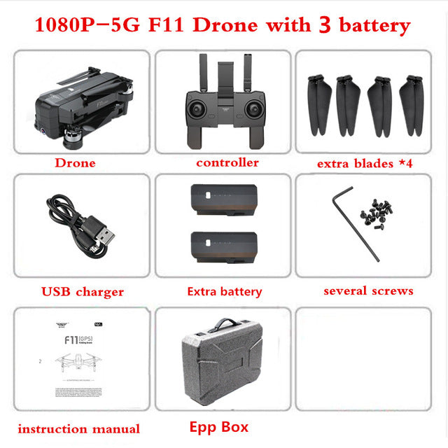 SJRC F11 RC GPS Brushless Drone with 1080P WIFI Camera Drone Quadrocopter with Camera Quadcopter 28min Flight Time Dron Vs CG033