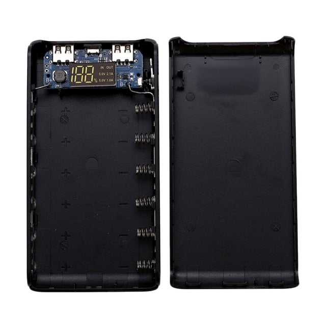 Olny Case 5V 2A LCD Screen Digital Display Power Bank Case Charger Module DIY Kits Powered By 6x 18650 Battery Powerbank