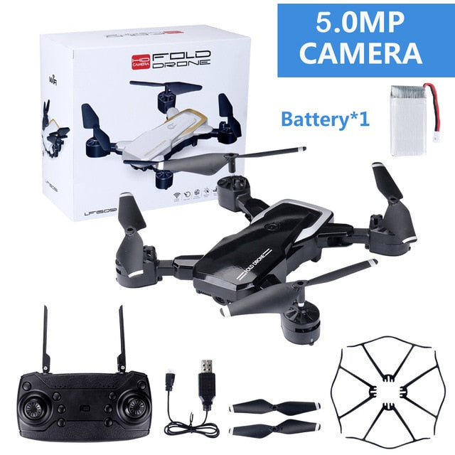 LF609 2.4G Wifi FPV RC Drone with HD camera 5MP  RC Quadcopter RTF mini Foldable long fly time 3D Flip altitude hold VS E58