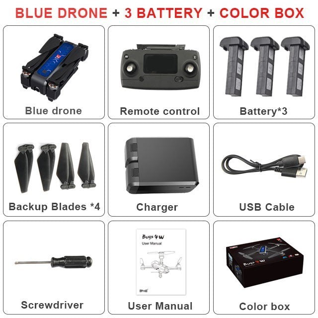 Mjx Bugs4 W B4w 5g Wifi Fpv Gps Brushless Foldable Ultrasonic Rc Drone 2k Camera Anti-shake Optical Flow Rc Quadcopter Vs F11