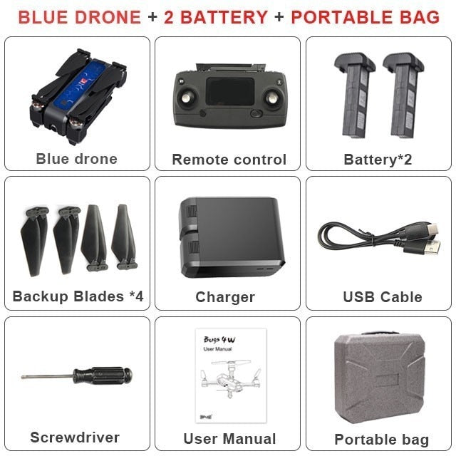 Mjx Bugs4 W B4w 5g Wifi Fpv Gps Brushless Foldable Ultrasonic Rc Drone 2k Camera Anti-shake Optical Flow Rc Quadcopter Vs F11