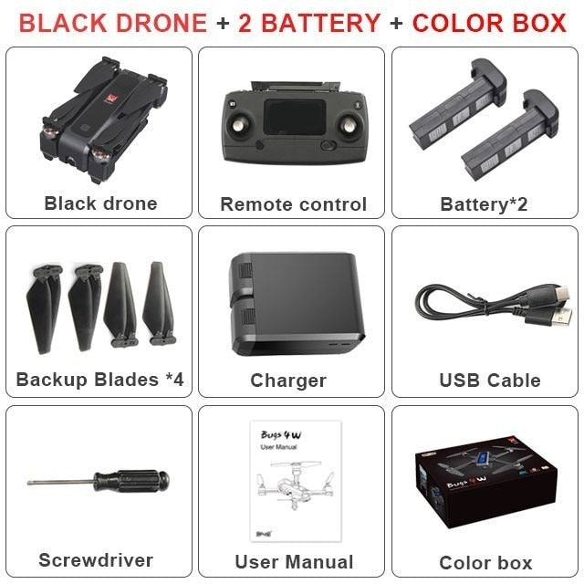 Mjx Bugs4 W B4w 5g Wifi Fpv Gps Brushless Foldable Ultrasonic Rc Drone 2k Camera Anti-shake Optical Flow Rc Quadcopter Vs F11