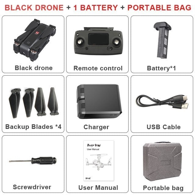 Mjx Bugs4 W B4w 5g Wifi Fpv Gps Brushless Foldable Ultrasonic Rc Drone 2k Camera Anti-shake Optical Flow Rc Quadcopter Vs F11