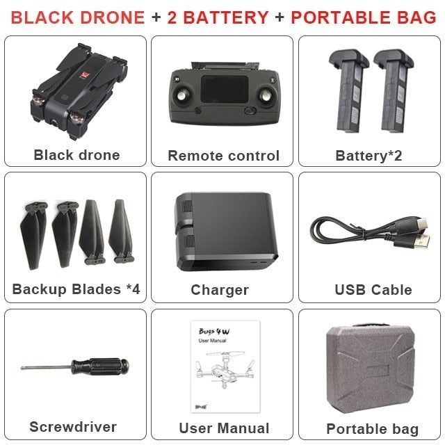 Mjx Bugs4 W B4w 5g Wifi Fpv Gps Brushless Foldable Ultrasonic Rc Drone 2k Camera Anti-shake Optical Flow Rc Quadcopter Vs F11