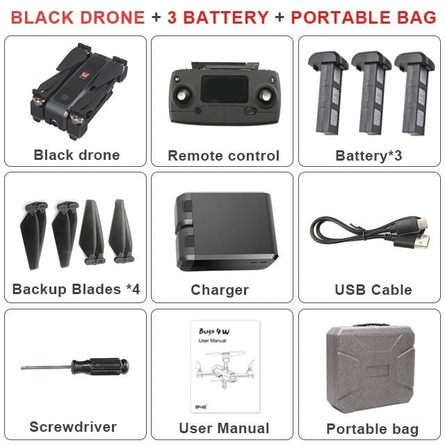Mjx Bugs4 W B4w 5g Wifi Fpv Gps Brushless Foldable Ultrasonic Rc Drone 2k Camera Anti-shake Optical Flow Rc Quadcopter Vs F11