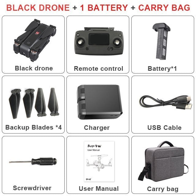 Mjx Bugs4 W B4w 5g Wifi Fpv Gps Brushless Foldable Ultrasonic Rc Drone 2k Camera Anti-shake Optical Flow Rc Quadcopter Vs F11