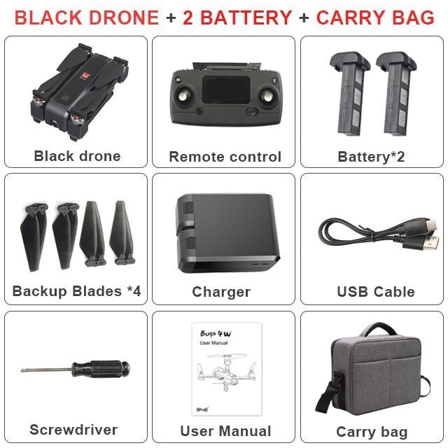 Mjx Bugs4 W B4w 5g Wifi Fpv Gps Brushless Foldable Ultrasonic Rc Drone 2k Camera Anti-shake Optical Flow Rc Quadcopter Vs F11