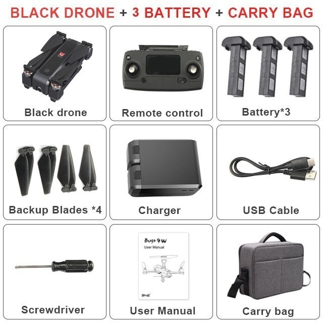 Mjx Bugs4 W B4w 5g Wifi Fpv Gps Brushless Foldable Ultrasonic Rc Drone 2k Camera Anti-shake Optical Flow Rc Quadcopter Vs F11