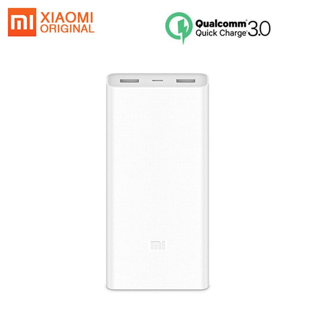 Original Xiaomi Power Bank 20000mAh 2C Powerbank QC3.0 Portable Charger 2 USB Port Batterie Externe Mi Power Bank 20000mah
