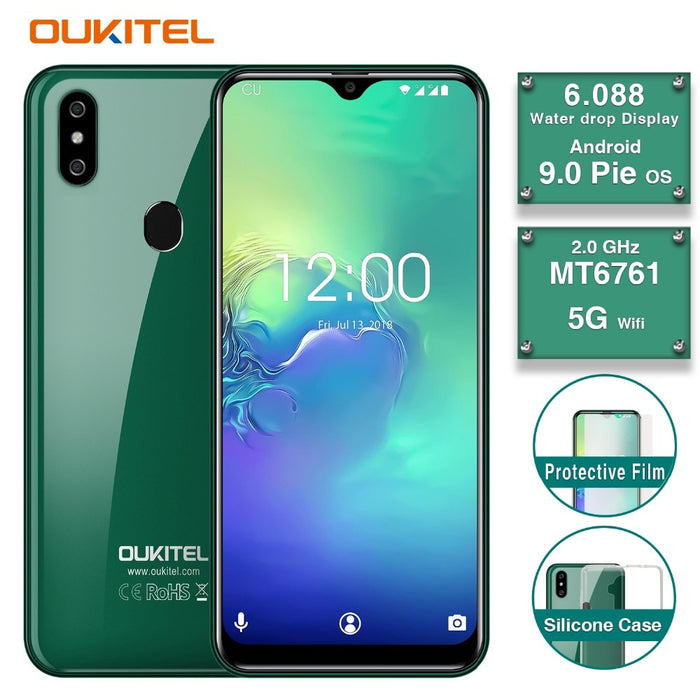 original OUKITEL C15 PRO 6.1"FHD 19:9 Water Drop screen 3GB 32GB Android 9.0 MT6761 Quad Core smartphone 4G mobile phone PK Y8