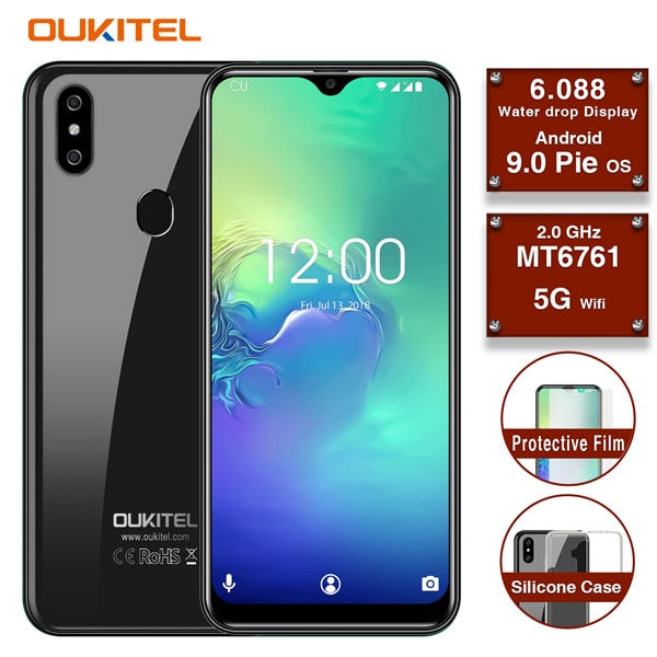 original OUKITEL C15 PRO 6.1"FHD 19:9 Water Drop screen 3GB 32GB Android 9.0 MT6761 Quad Core smartphone 4G mobile phone PK Y8