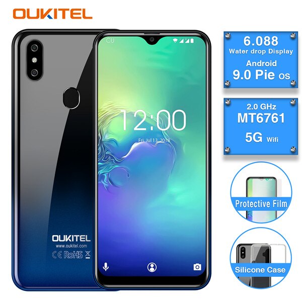 original OUKITEL C15 PRO 6.1"FHD 19:9 Water Drop screen 3GB 32GB Android 9.0 MT6761 Quad Core smartphone 4G mobile phone PK Y8
