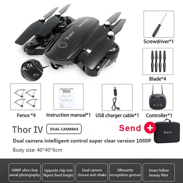 Newest Thor Professional Quadcopter Drones Optical Flow Folding Fixed High 1080p FPV HD Camera Four-axis Aircraft RC Helicopters