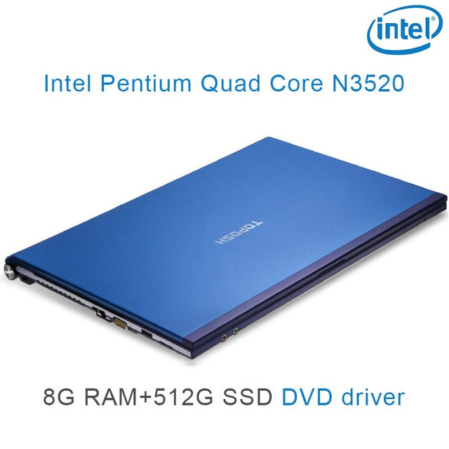 P08 laptop 15.6" CPU N3520 8G RAM 1024GB SSD DVD ROM HD Screen gaming notebook laptop