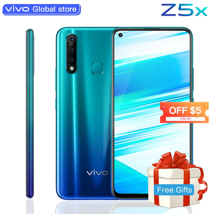 original vivo Z5x Mobile Phone 6.53" Screen 8G 128G Snapdragon710 16MP Camera Android 9 5000mAh Big Battery celular Smartphone