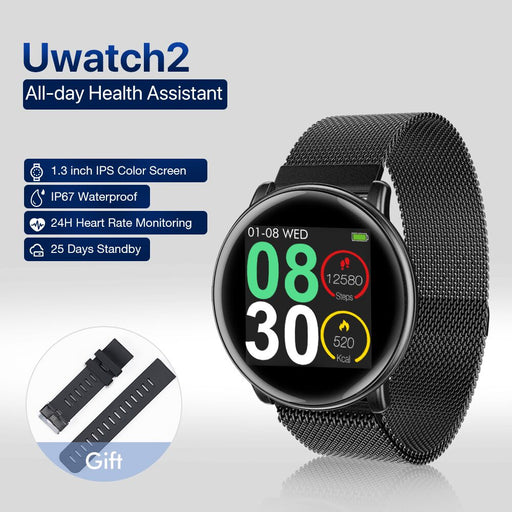 UMIDIGI Uwatch2 Smart Watch For Andriod,IOS 1.33' Full Touch Screen IP67 25 days Standby 7 Sport Modes Full Metal Unibody