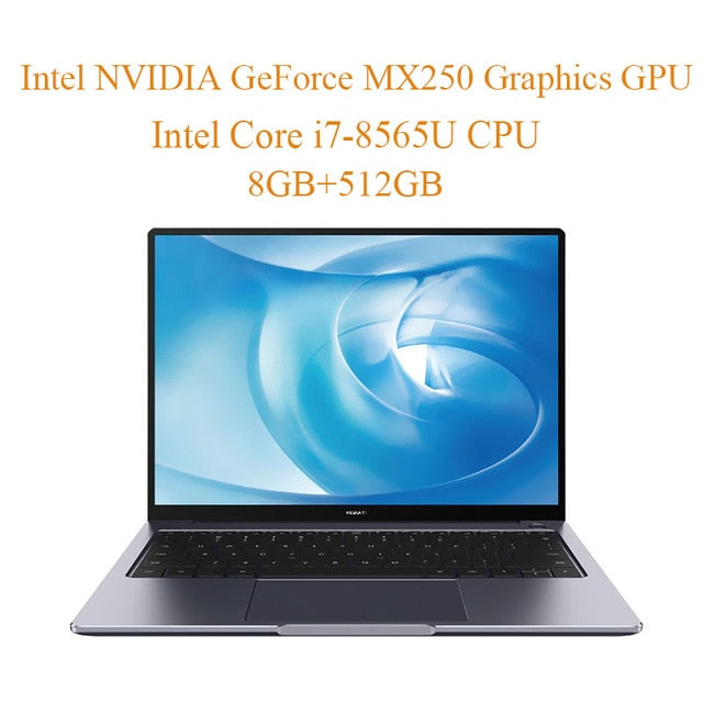 Original HUAWEI MateBook 14 Laptop Backlit Keyboard Windows 10 Home Intel Core I5/I7 8565U 1.6GHz 8GB+512GB Notebook Fingerprint