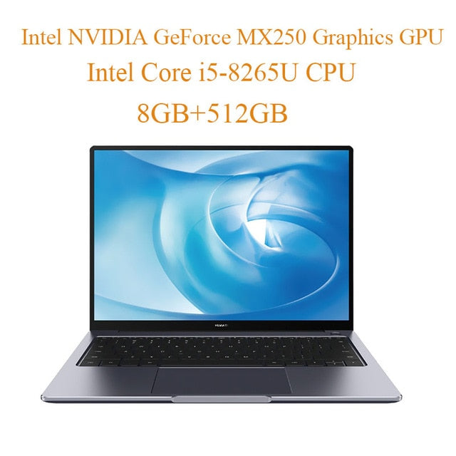 Original HUAWEI MateBook 14 Laptop Backlit Keyboard Windows 10 Home Intel Core I5/I7 8565U 1.6GHz 8GB+512GB Notebook Fingerprint
