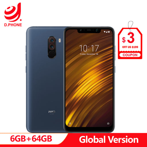 Turkey 3~7 Work Days Global Version Xiaomi PocoPhone F1 Poco Phone 6GB 64GB Snapdragon 845 6.18'' Dual Rear Camera 20MP Phone