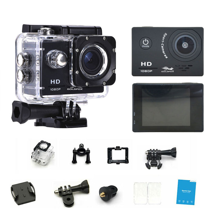 Original Goldfox Action Camera HD 1080P 2.0" LCD Screen Go Underwater 30M Waterproof pro Video Recording Cameras Mini Sport Cam