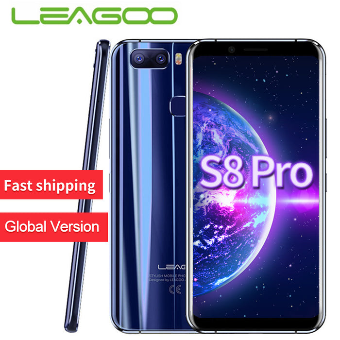 LEAGOO S8 Pro Smartphone 5.99"FHD  IPS 2160*1080 Screen 6GB 64GB Android 7.0 MT6757 Octa Core Fingerprint ID 4G Mobile Phone