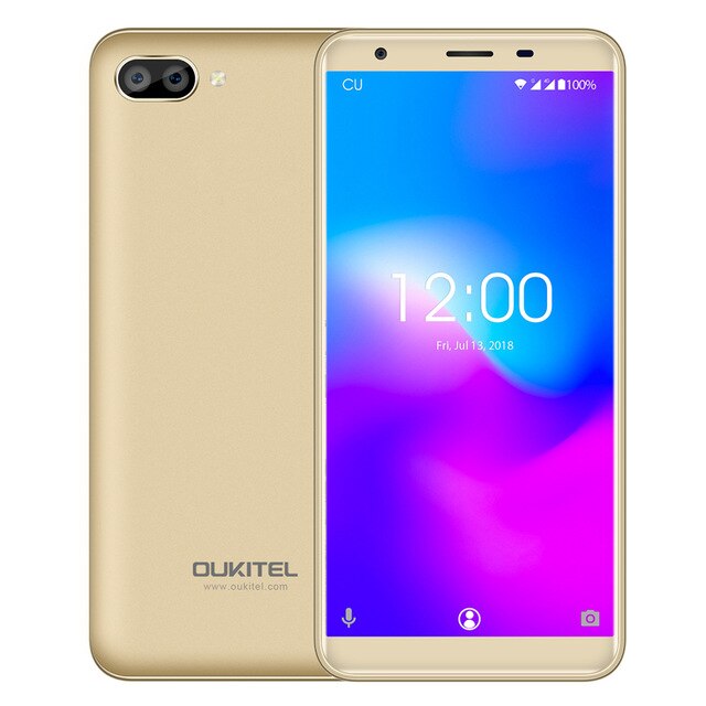 OUKITEL C11 5.5 inch MTK6580A Quad Core Android 8.1 Smartphone 18:9 IPS Display 1GB+8GB 5MP+2MP/2MP 3400mAh Battery Mobile Phone