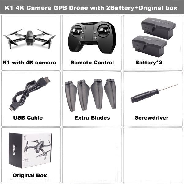 VISUO ZEN K1 GPS RC Drone with 4K Wide-Angle HD Dual Camera 5G WiFi FPV Brushless Drones Quadcopter 50 Times Zoom 28 Mins VS F11