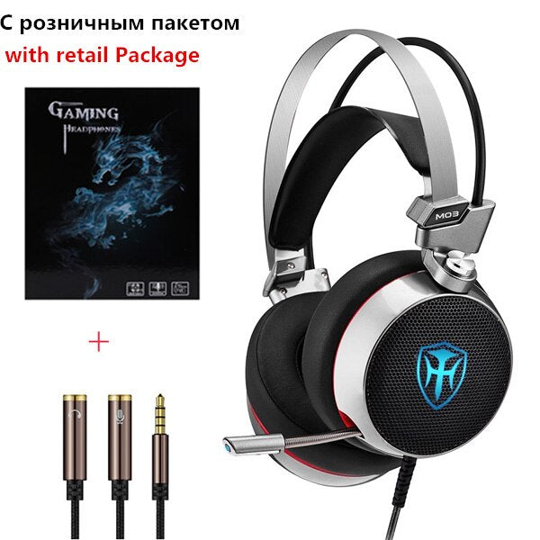 Stereo Gaming Headset Virtual Surround Bass Gaming Earphone Headphone with Mic LED Light For Computer PC Gamer For Mobile Phone