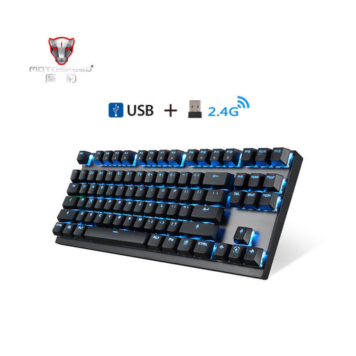 Motospeed GK82 Type-C 2.4G Wireless/Wired Mechanical Gaming Keyboard 87Key Red Switch Rechargeable RGB Backlight for PC Laptop