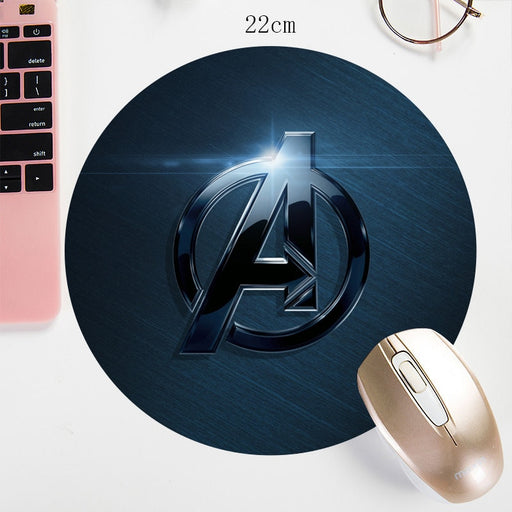 SIANCS 22X22cm Avengers Hero Round Mouse Pad  Non-Skid Small Size Locking Edge Gaming MousePad Rubber Fashion Office Mat