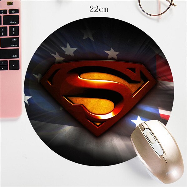 SIANCS 22X22cm Avengers Hero Round Mouse Pad  Non-Skid Small Size Locking Edge Gaming MousePad Rubber Fashion Office Mat