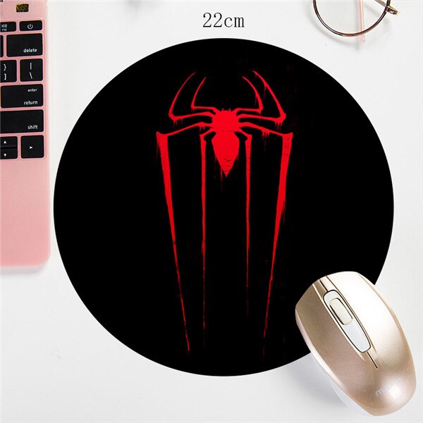SIANCS 22X22cm Avengers Hero Round Mouse Pad  Non-Skid Small Size Locking Edge Gaming MousePad Rubber Fashion Office Mat