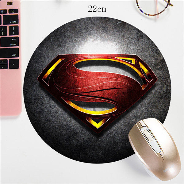 SIANCS 22X22cm Avengers Hero Round Mouse Pad  Non-Skid Small Size Locking Edge Gaming MousePad Rubber Fashion Office Mat