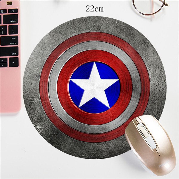 SIANCS 22X22cm Avengers Hero Round Mouse Pad  Non-Skid Small Size Locking Edge Gaming MousePad Rubber Fashion Office Mat