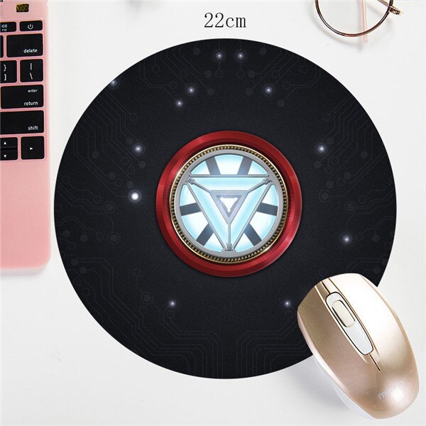 SIANCS 22X22cm Avengers Hero Round Mouse Pad  Non-Skid Small Size Locking Edge Gaming MousePad Rubber Fashion Office Mat