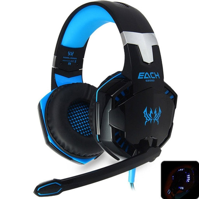 Original EACH G2000 Gaming Headset Stereo Sound 2.2m Wired Headphone with Mic  Noise Cancelling LED Light for Computer PC Gamer