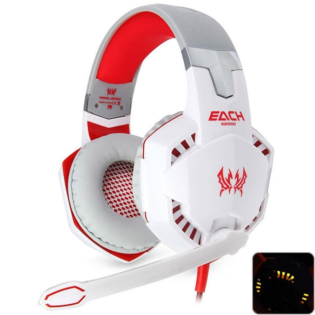 Original EACH G2000 Gaming Headset Stereo Sound 2.2m Wired Headphone with Mic  Noise Cancelling LED Light for Computer PC Gamer