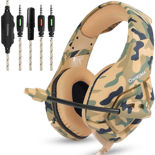 ONIKUMA K1 Camouflage PS4 Headset Bass Gaming Headphones Game Earphones Casque with Mic for PC Mobile Phone New Xbox One Tablet